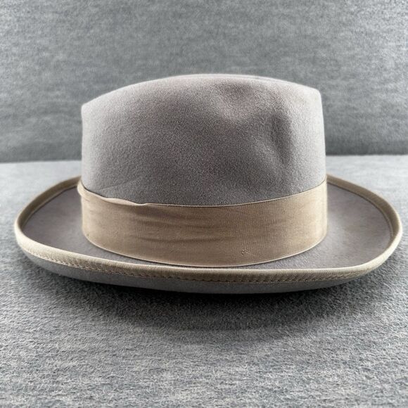 DESIGNER COLLECTION GODFATHER - Men's 100% Wool Gray Size Medium Fedora Hat  H7 - Picture 2 of 11